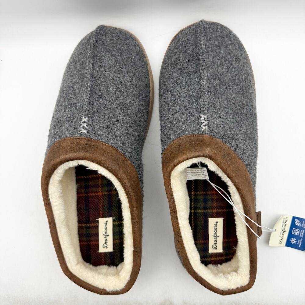 Dearfoams Mens Warner Clog Slippers US XL 13-14 EU 46.5 Grey NWT - Picture 10 of 12